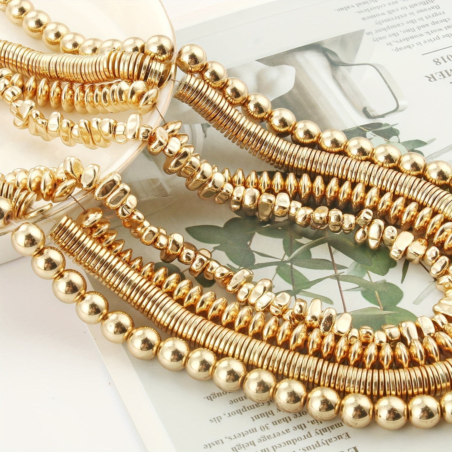 AAA Natural Golden Plated Hematite Beads for DIY Jewelry Making