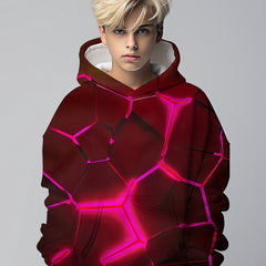 Kids Flame 3D Print Hoodie Hip Hop Sports Casual Tops