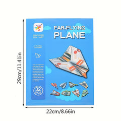 32 Sheets Origami Paper + Book Airplane Instructions