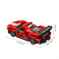 Red Racing Car Building Blocks Model Sports Car Ornament Toy Set