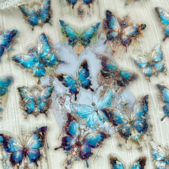 20pcs Butterfly Decorative PET Stickers Retro Diy Handbook Material