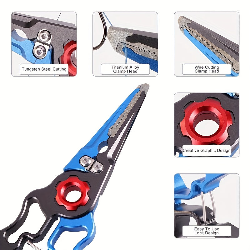 Outdoor Fishing Pliers With Lock Rust-proof Fishing Line Cutter