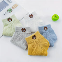 Cartoon Bear Print Crew Socks Women's Stockings