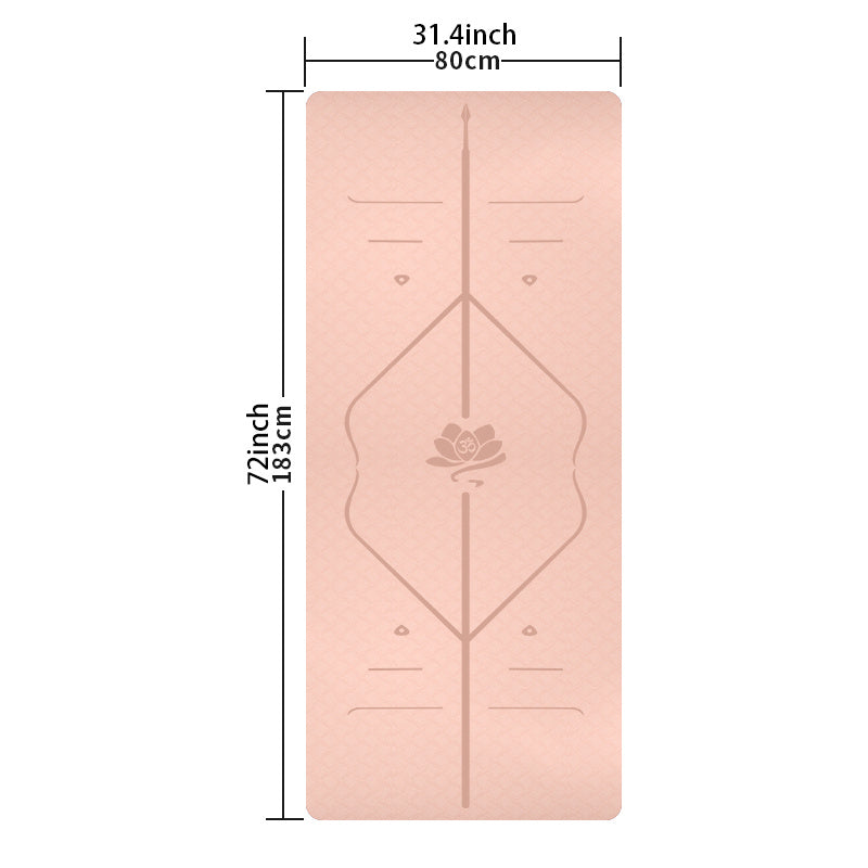 Thickened Non-slip Yoga Mat With Body Guide Line
