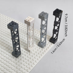 12pcs 2X2X10 Support Blocks for Building Bridges Train Tracks Tower Buildings