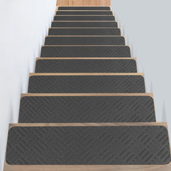 Non Slip Carpet Stair Treads - Gray Self Adhesive Soft Peel And Stick