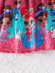 Tie Dye Stitching Short Sleeve Tee Dress & Bag Set