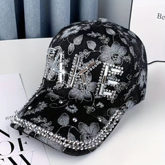 Rhinestone TAKE Baseball Cap Sunshade Hat Lace Cap