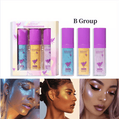 3 Pack Bronze Powder Glitter Body Shimmer Waterproof Makeup