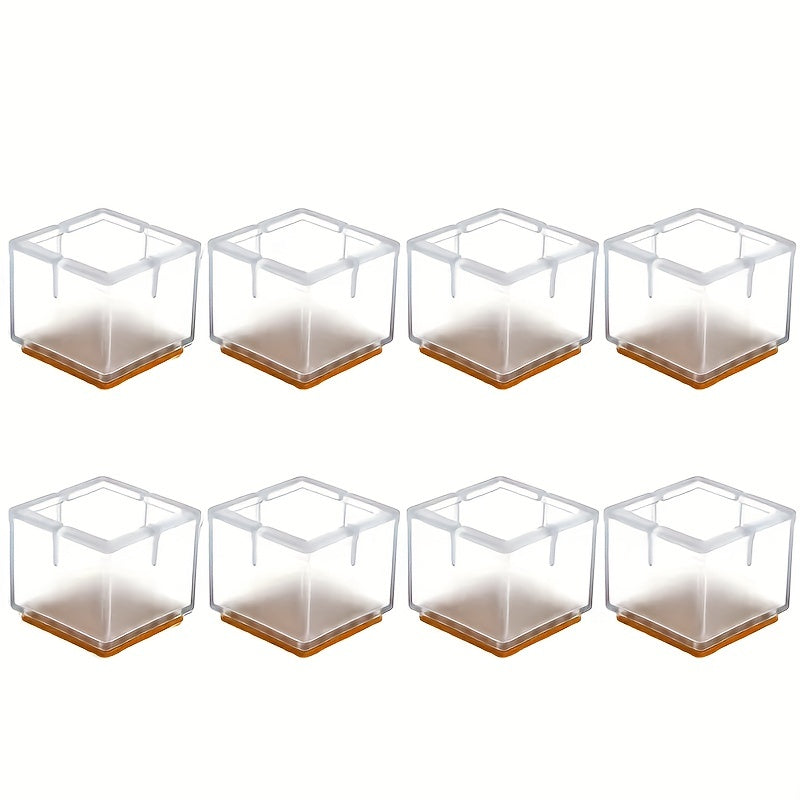 8pcs Silicone Furniture Leg Feet Tips Caps Chair Floor Protectors Square