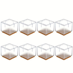 8pcs Silicone Furniture Leg Feet Tips Caps Chair Floor Protectors Square