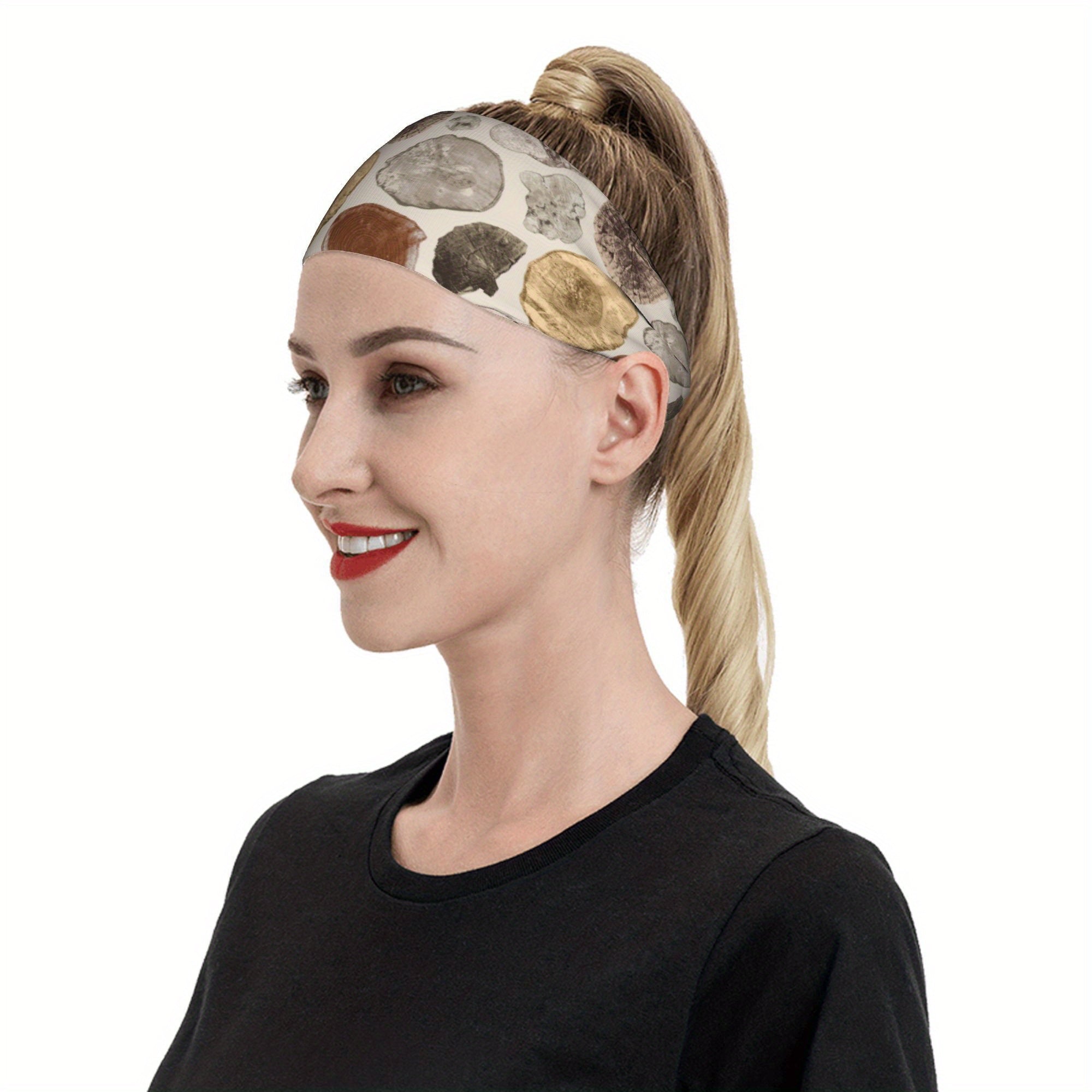 Vintage Breathable Headband with Geometric Pattern for Sports and Casual Wear