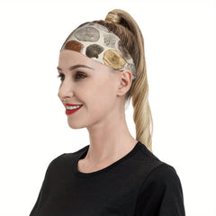 Vintage Breathable Headband with Geometric Pattern for Sports and Casual Wear