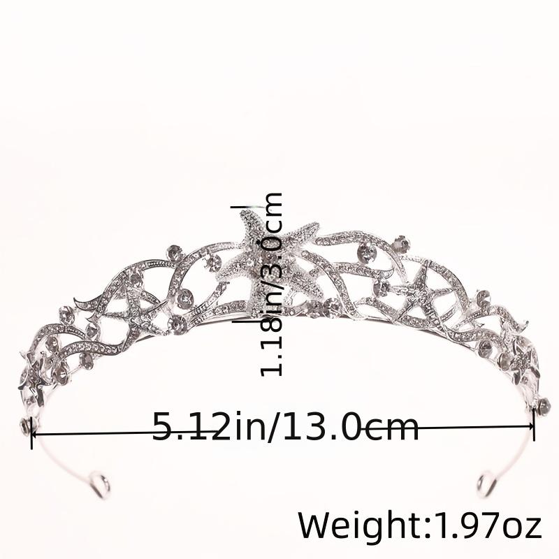 Bridal Princess Rhinestone Starfish Tiara Wedding Crown Headband