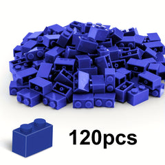 120pcs 1x2 Building Blocks 16 Colors Pink Orange Yellow Green Purple ABS Plastic