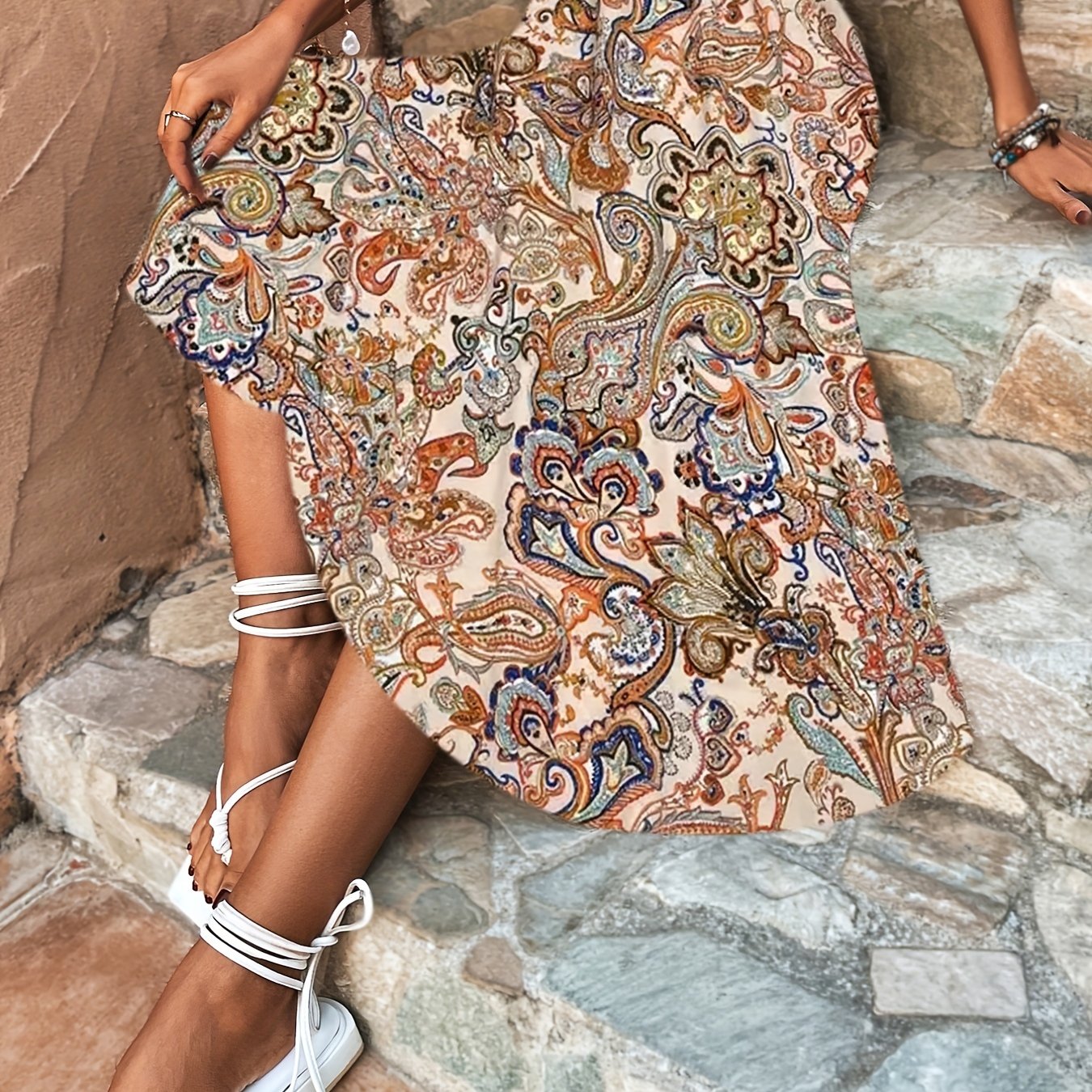 Paisley Print A line Skirt Casual Summer & Spring Women's Clothing