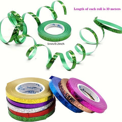 10m Glossy Laser Ribbon Curly Ribbon Metal Balloon Wire Roll