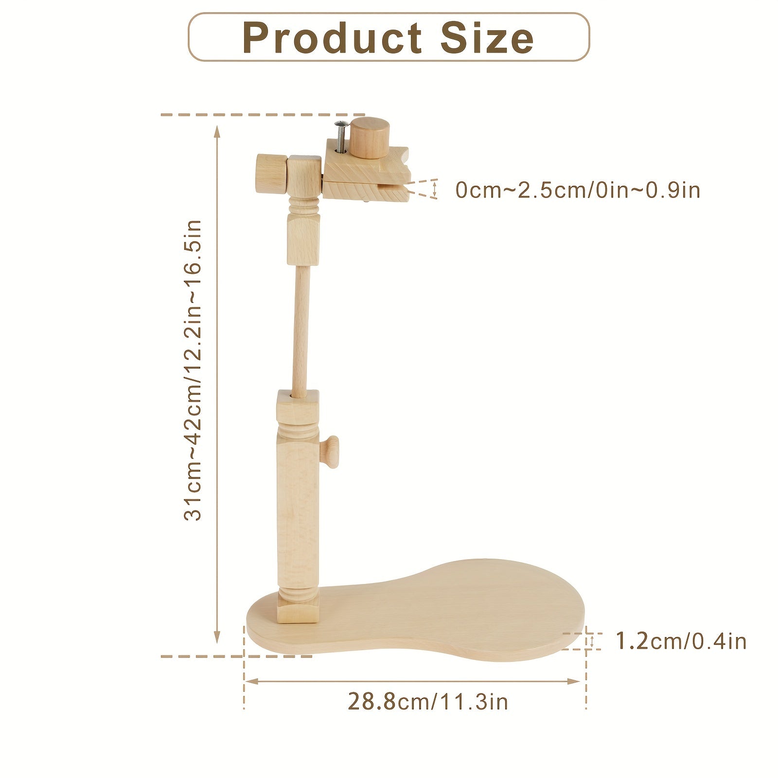 Adjustable Wooden Embroidery Hoop Stand Hands Cross Stitch Holder