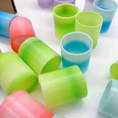 8pcs Rainbow Magic Fidget Stress Coil Mini Springs Bulk Toys