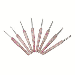 8pcs Crochet Hooks Set Knitting Tool Suit Crochet Printing Aluminum