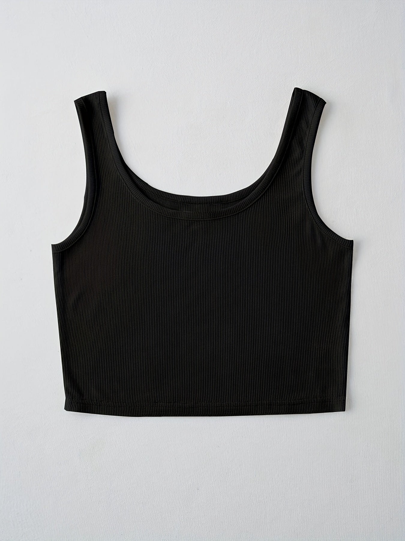 Women's Ribbed Racerback Cropped Sports Tank Top Sleeveless