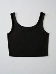 Women's Ribbed Racerback Cropped Sports Tank Top Sleeveless