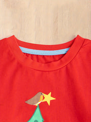 Christmas Tree Cartoon Print Boy's T shirt Kids Long Sleeve