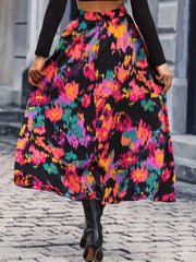 Floral Print Belted Skirt for Women