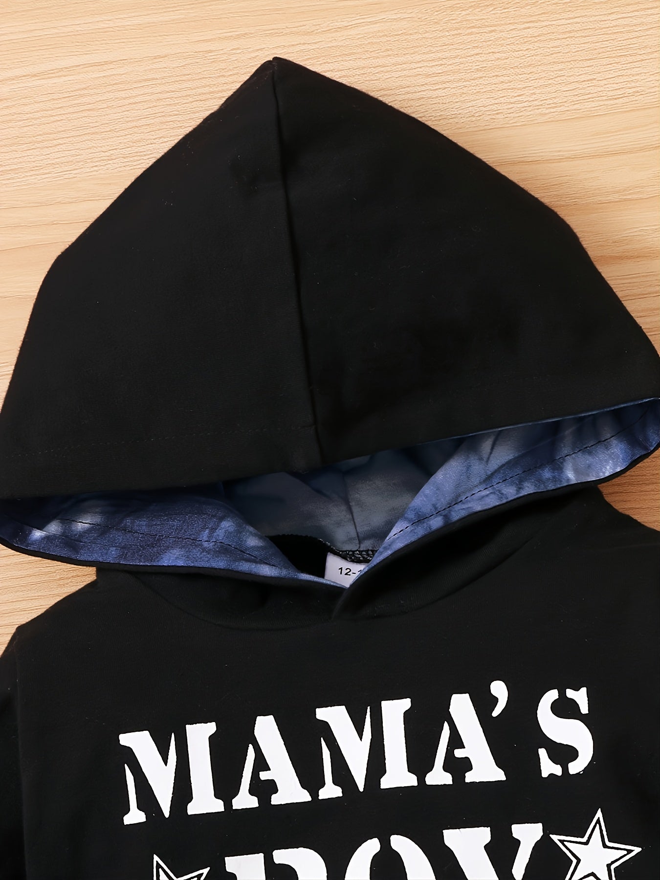 Boys' Tie Dye Cotton Hoodie Letter Print