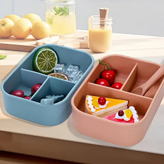 Silicone Leak-Proof 4 Compartment Lunch Box for School Office