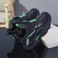 Boy's Chunky Shoes With Rotating Buckle Comfy Non Slip Sneakers