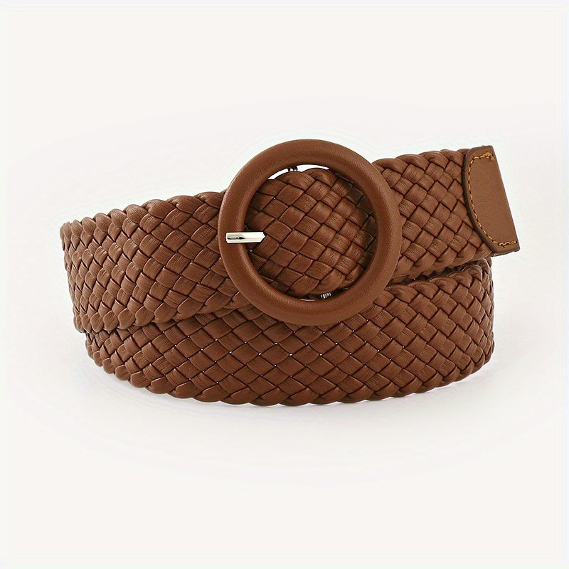 Candy Round Buckle Belt Women Casual Wide Belts Stylish Pants