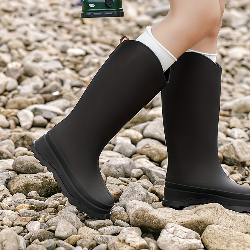Quick Drying Flat Rain Boots Waterproof Non Slip PVC Garden Shoes
