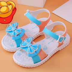 Bowknot Open Toe Sandals For Girls Non slip Breathable Sandals