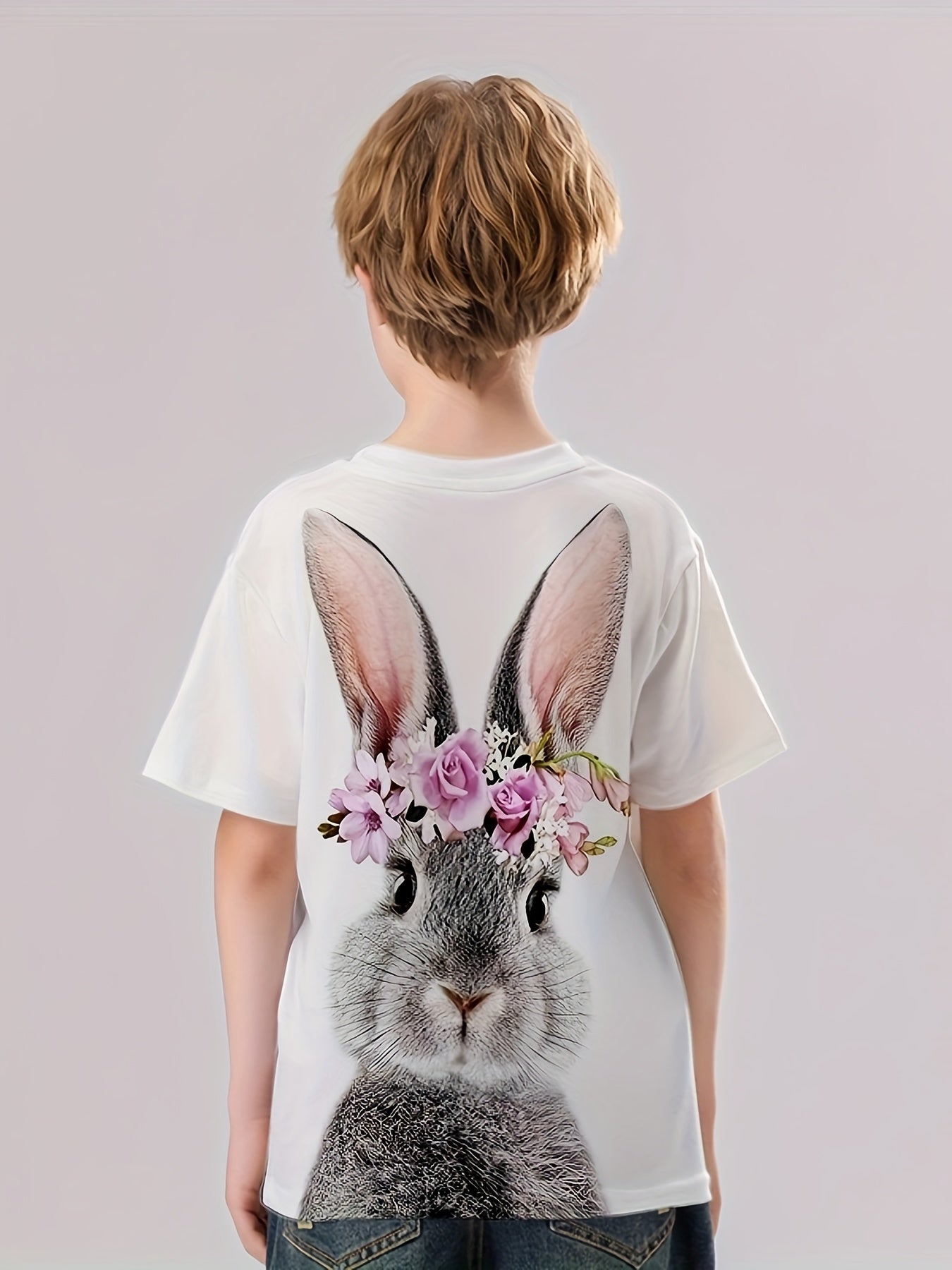 3D Bunny Graphic T shirt Girls Casual Short Sleeve Tees Summer Clothes