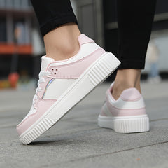 Casual Platform Sneakers Women Thick Sole Lace-up Skate Shoes