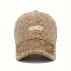 Winter Lamb Wool Thickened Hat Casual Versatile Baseball Cap for Women Men