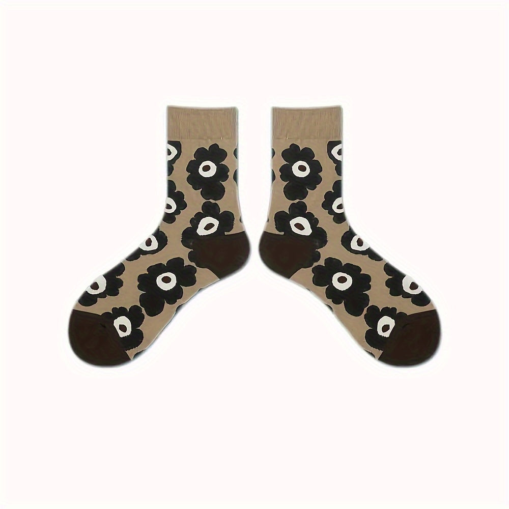 Floral Print Socks Mid Tube Women's Stockings