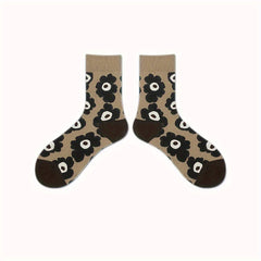 Floral Print Socks Mid Tube Women's Stockings