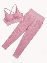 Seamless Yoga Set Crop Top & Running Pant Women's Activewear