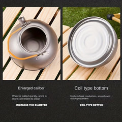 Portable Pure Titanium Boiling Kettle Lightweight Teapot