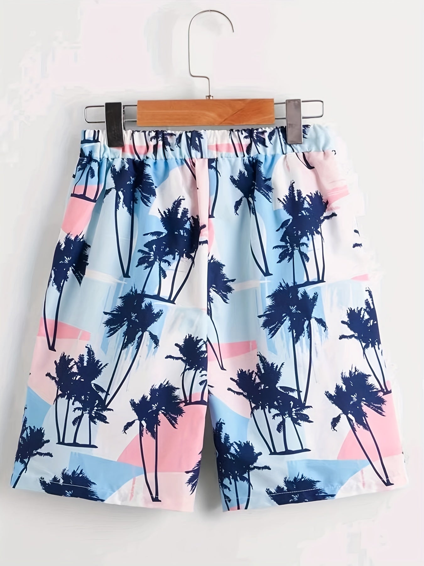 Boys Coconut Trees Print Shorts for Vacation Beach