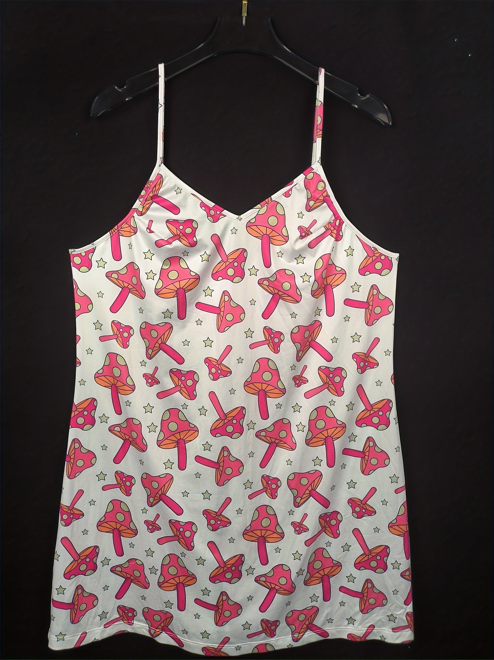 Mushroom & Star Print V Neck Cami Nightdress