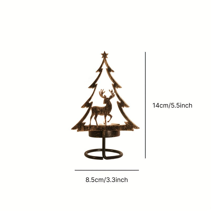 Christmas Candlestick Wrought Iron Desk Ornament