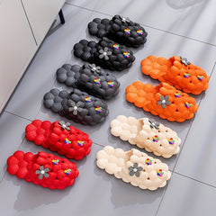 Women's Floral Slides Slippers Cartoon Bubble Slip On Shoes
