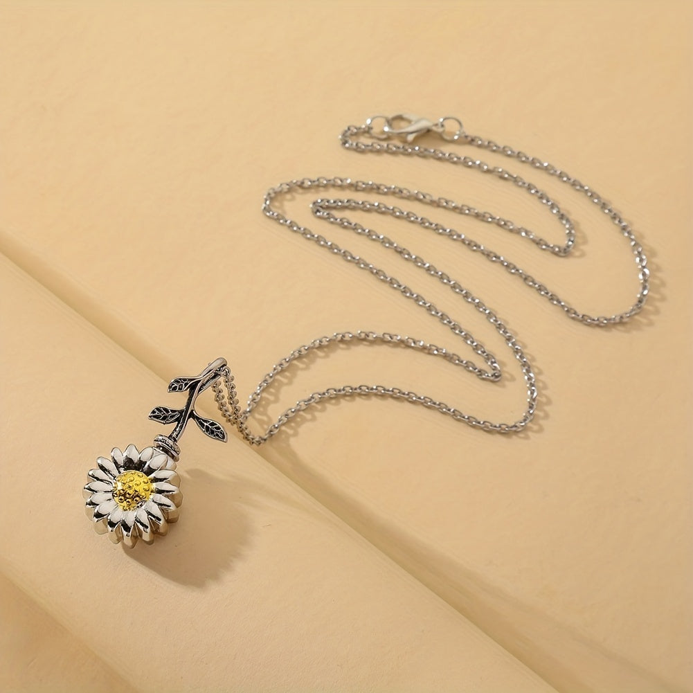 Sunflower Cremation Pet Ashes Urn Necklace & Ring Set