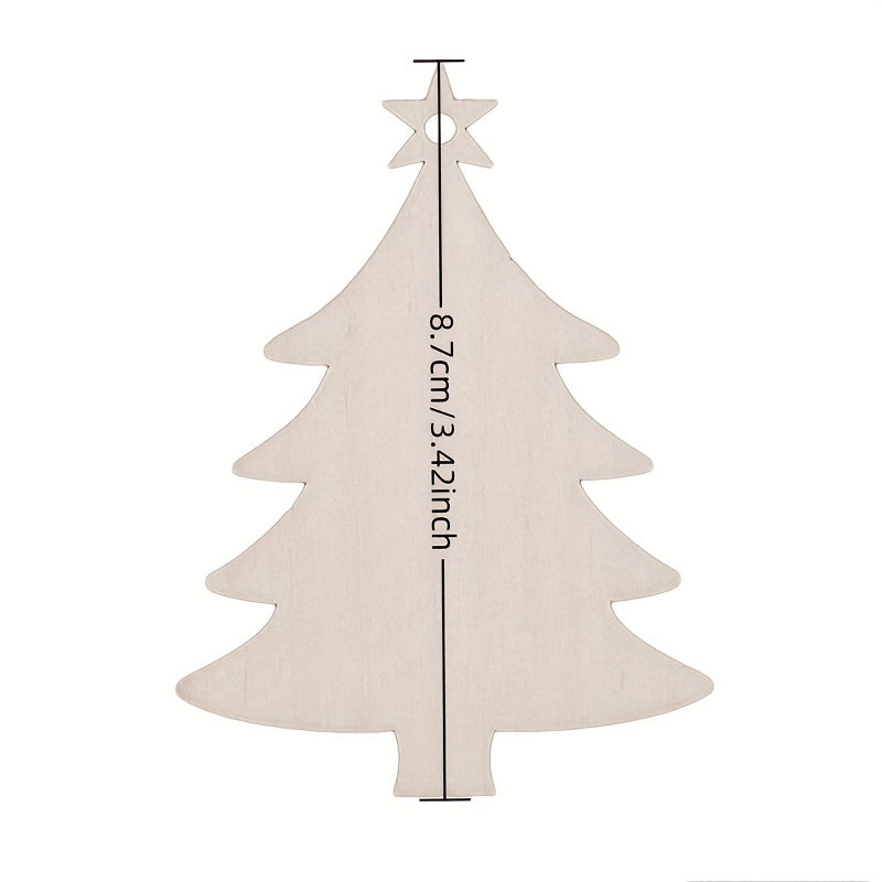 10pcs Christmas Tree Chips Decor Arts And Crafts Wooden Slice Nativity Craft