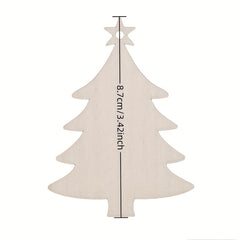 10pcs Christmas Tree Chips Decor Arts And Crafts Wooden Slice Nativity Craft