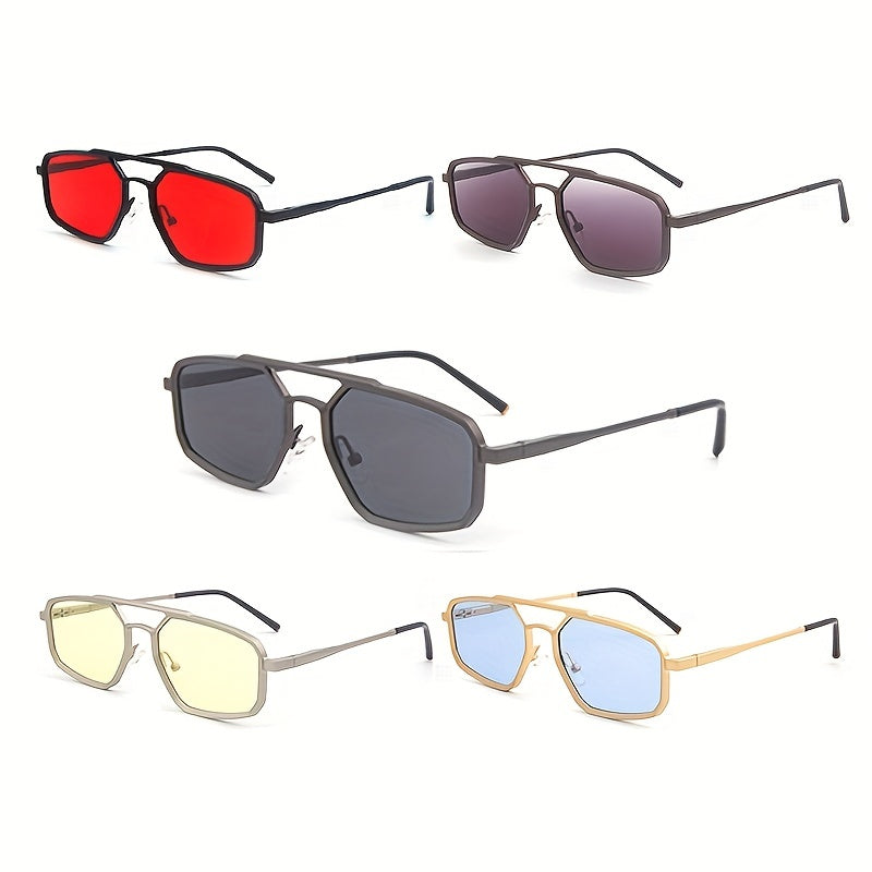 Men's Retro Double Beam Polygon Sunglasses