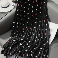 Heart Print Stretch Skirt